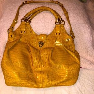 Brahmin golden yellow leather shoulder/handbag